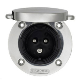 Power Inlet stainless with cover 16