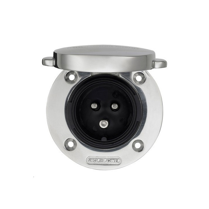 Power Inlet stainless with cover 16