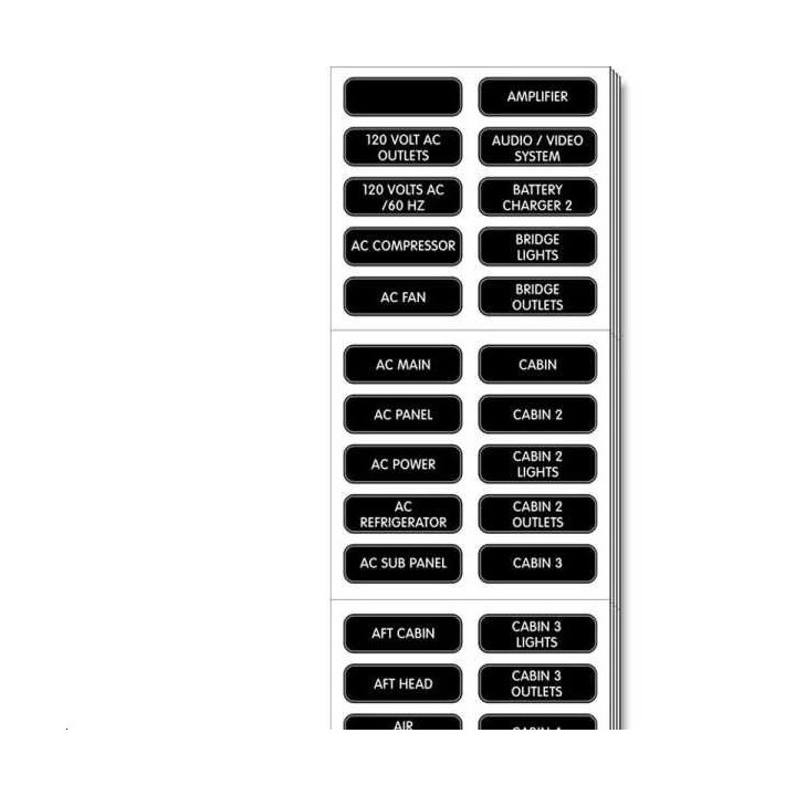 AC Panel Extended 120 Label Set - F