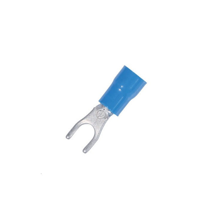 Cosse a fourche 8mm bleue