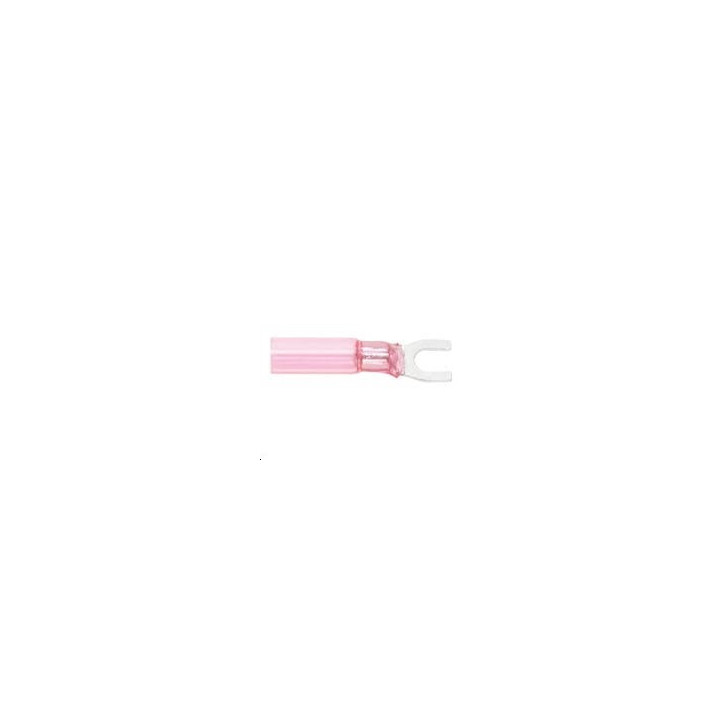 Cosse fourche 4mm rouge thermoretra