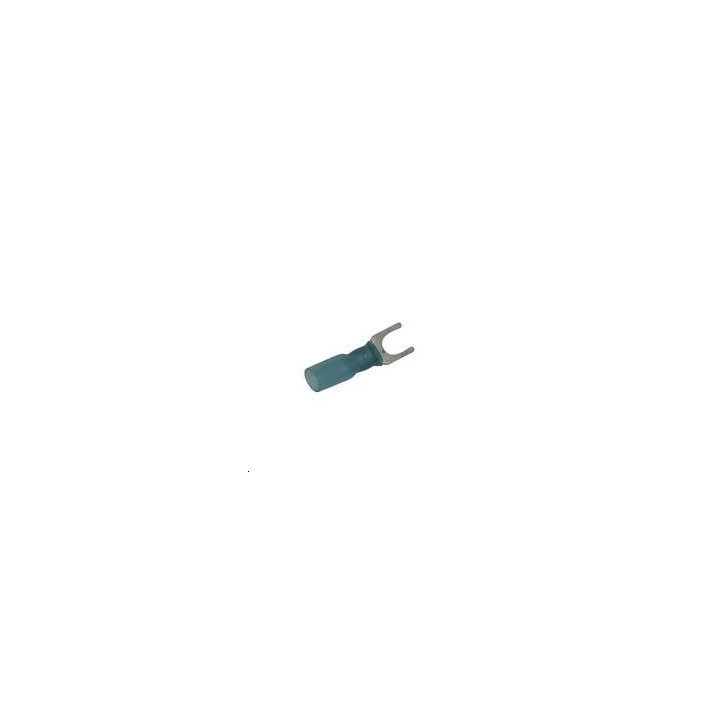Cosse fourche 4mm bleue thermoretra
